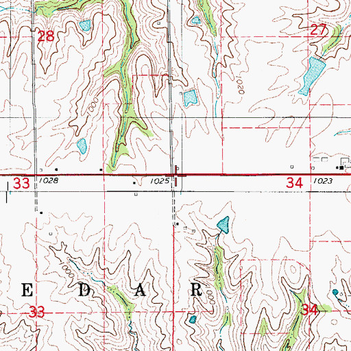 Topographic Map of Victory School, IA