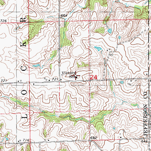 Topographic Map of Victory School, IA