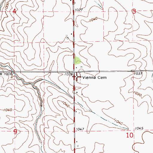 Topographic Map of Vienna Cemetery, IA