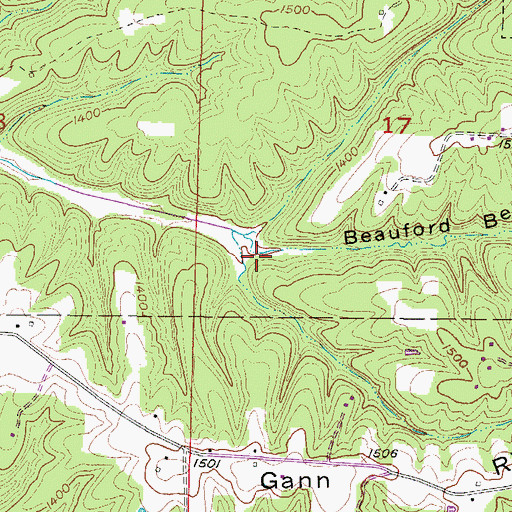 Topographic Map of Beauford Beaver Hollow, AR