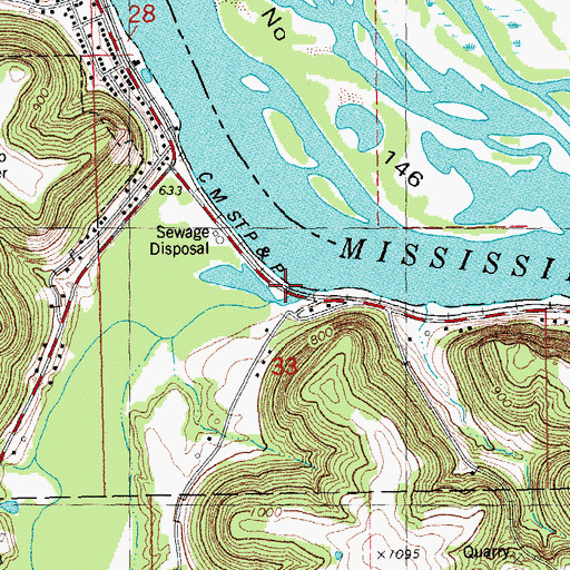 Topographic Map of Village Creek, IA
