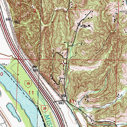Topographic Map of Vinland School, IA