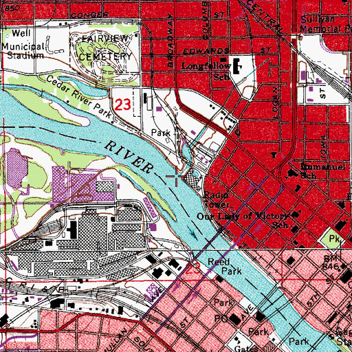 Topographic Map of Virden Creek, IA