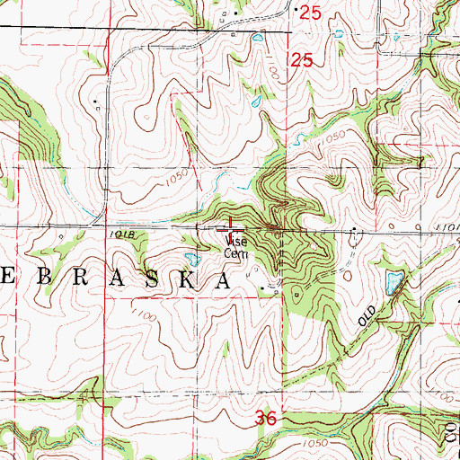 Topographic Map of Vise Cemetery, IA