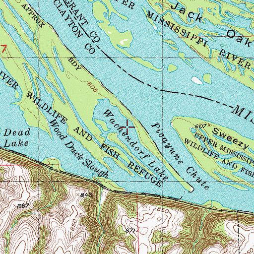Topographic Map of Wachendorf Lake, IA
