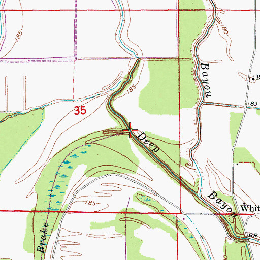 Topographic Map of Beaver Brake, AR
