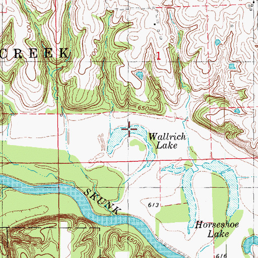 Topographic Map of Wallrich Lake, IA