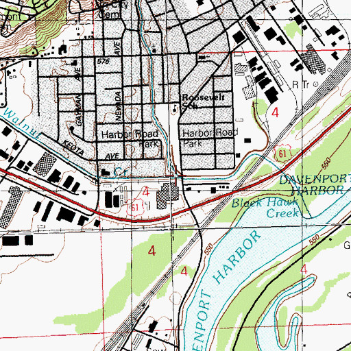 Topographic Map of Walnut Creek, IA