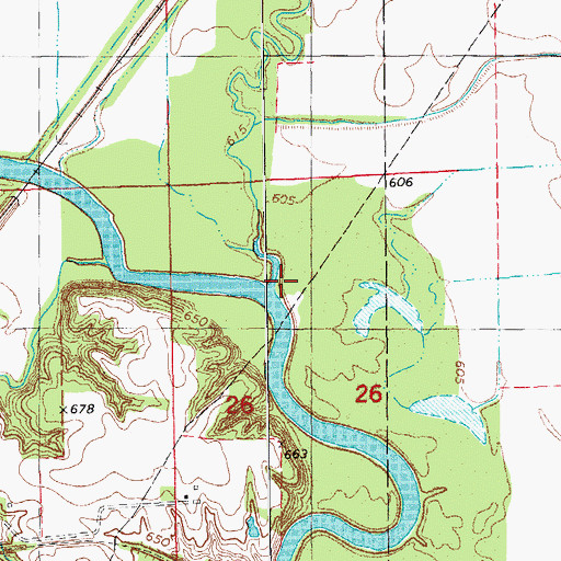 Topographic Map of Walnut Creek, IA