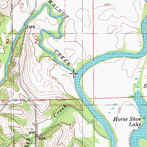 Topographic Map of Walnut Creek, IA