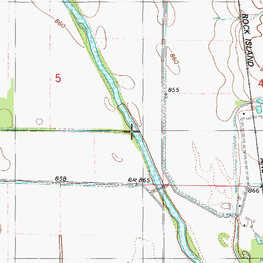 Topographic Map of Walnut Creek, IA