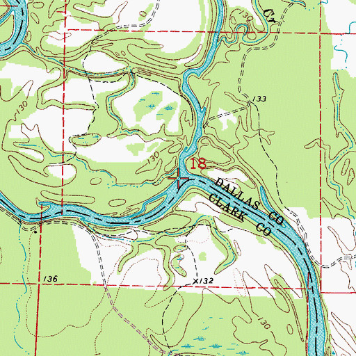Topographic Map of Beaver Creek, AR