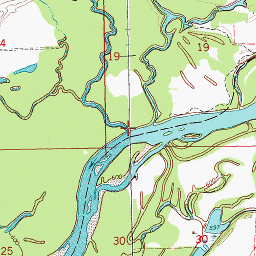 Topographic Map of Wapsinonoc Creek, IA