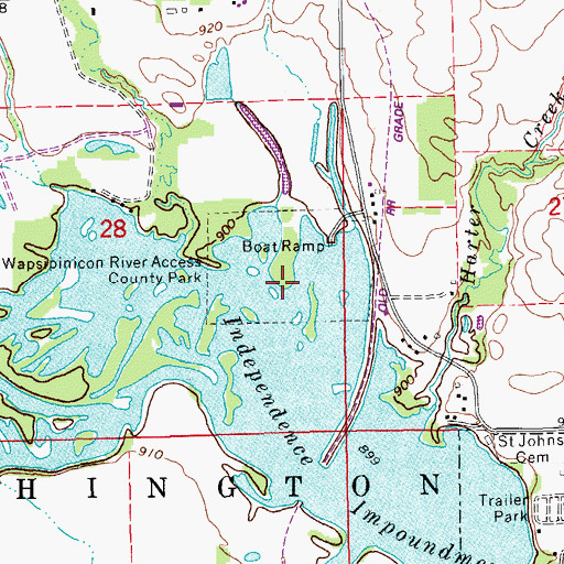 Topographic Map of Wapsipinicon River Access County Park, IA
