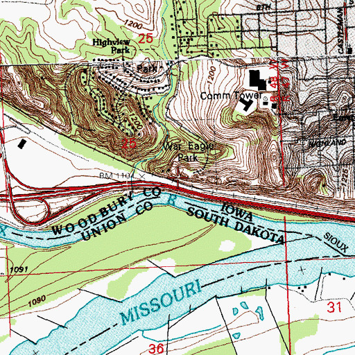 Topographic Map of War Eagle Grave, IA