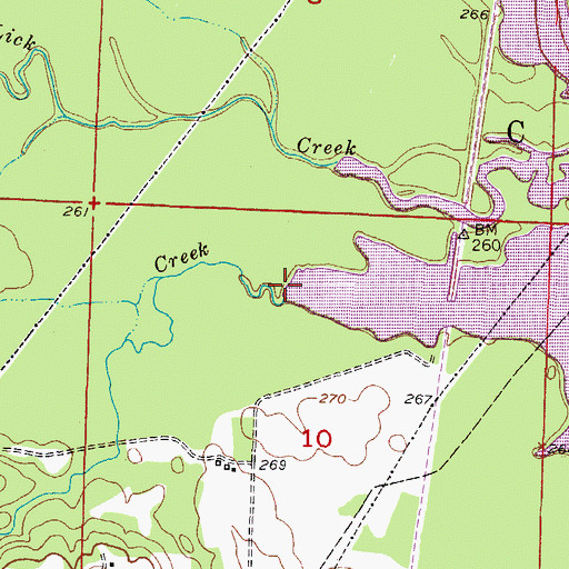Topographic Map of Beaver Creek, AR