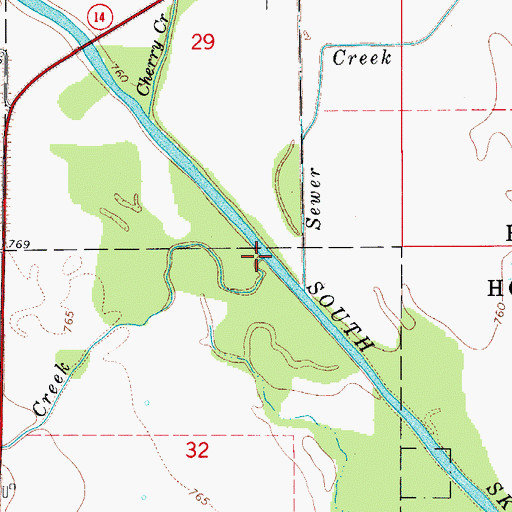 Topographic Map of Warren Grove Creek, IA