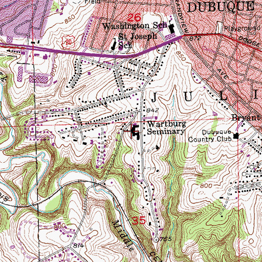 Topographic Map of Wartburg Theological Seminary, IA
