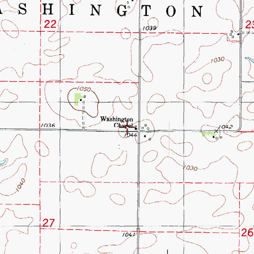 Topographic Map of Washington Chapel, IA