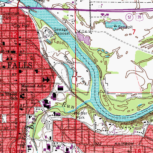 Topographic Map of Washington Park, IA