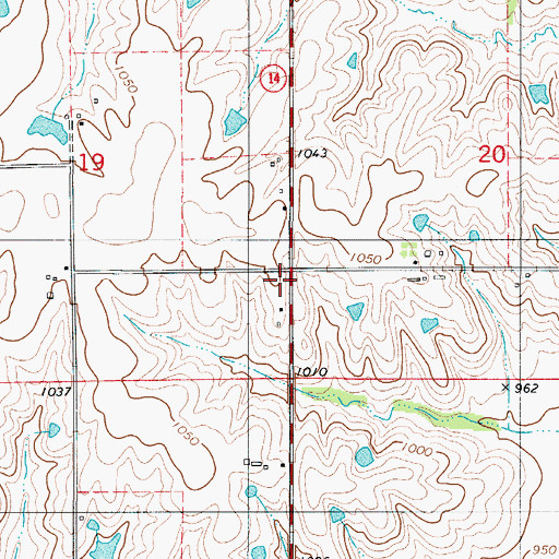 Topographic Map of Washington School, IA