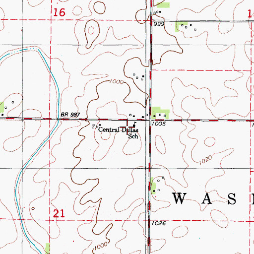 Topographic Map of Washington School, IA