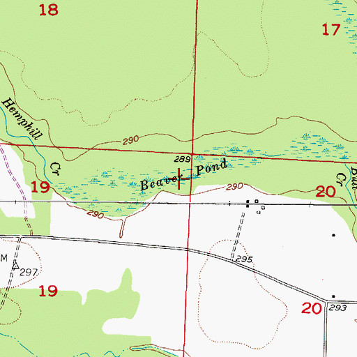 Topographic Map of Beaver Pond, AR