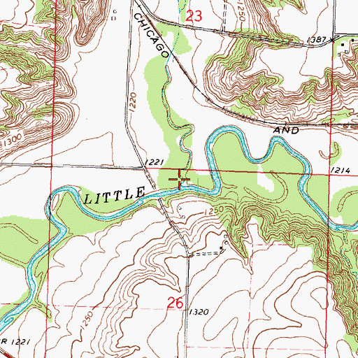 Topographic Map of Waterman Creek, IA