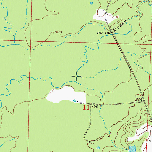Topographic Map of Beaver Pond Creek, AR