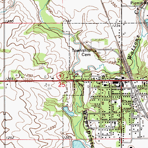 Topographic Map of Watsons Creek, IA