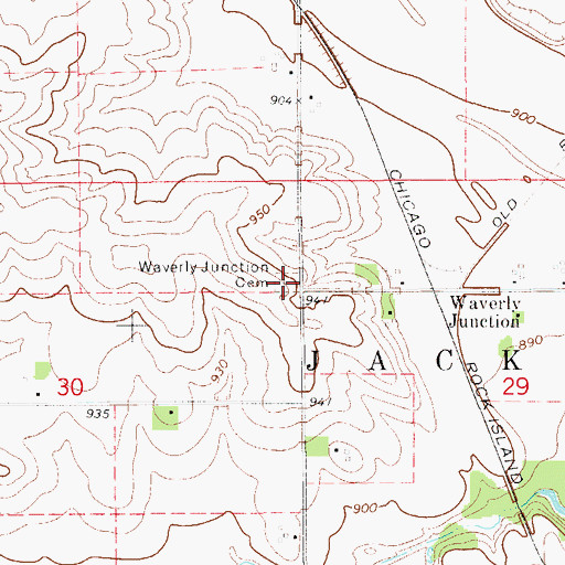 Topographic Map of WEST POINT CEMETERY, IA
