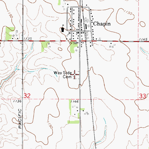 Topographic Map of Way Side Cemetery, IA