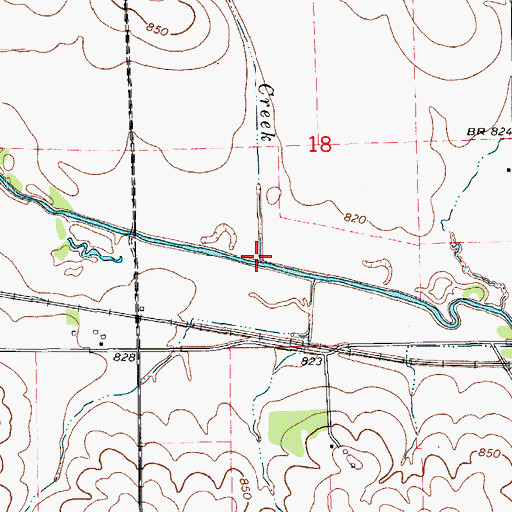 Topographic Map of Weasel Creek, IA