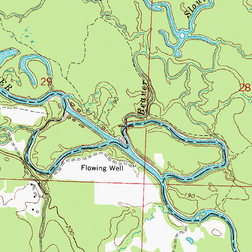 Topographic Map of Beaver Slough, AR
