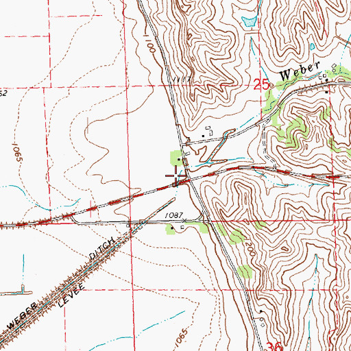Topographic Map of Weber Creek, IA