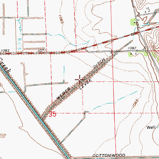 Topographic Map of Weber Ditch, IA