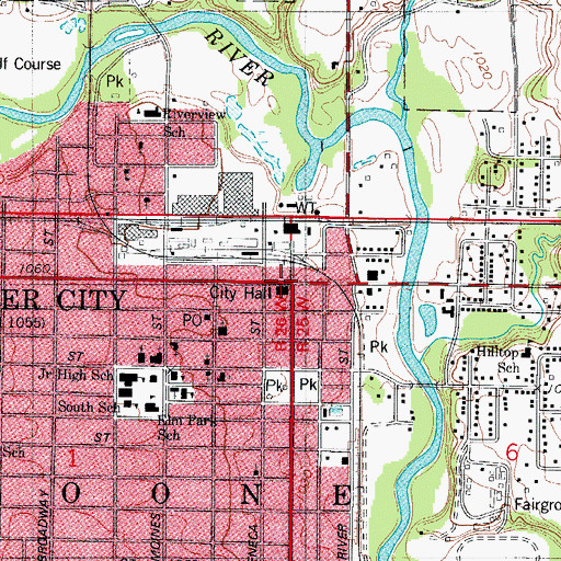 Topographic Map of Webster City, IA