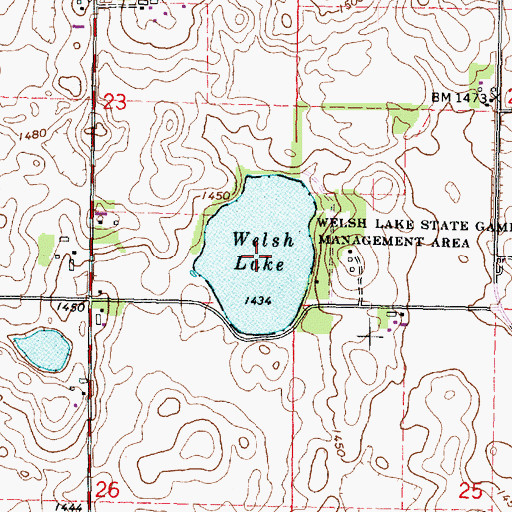 Topographic Map of Welsh Lake, IA