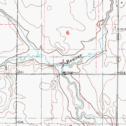Topographic Map of West Beaver Creek, IA