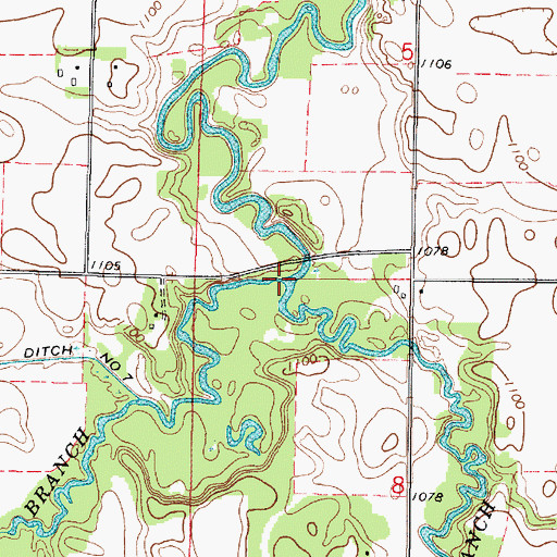 Topographic Map of West Branch Blue Earth River, MN
