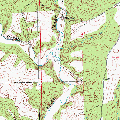 Topographic Map of West Branch South Cedar Creek, IA