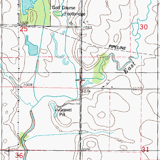Topographic Map of West Buttrick Creek, IA