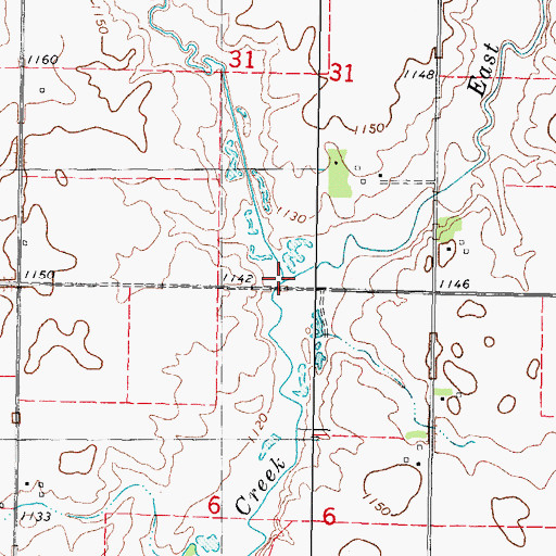 Topographic Map of West Cedar Creek, IA