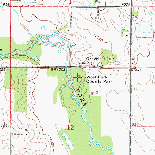 Topographic Map of West Fork County Park, IA