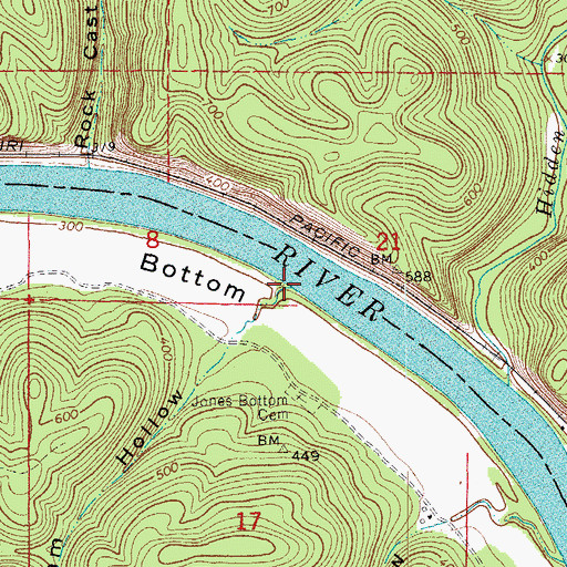 Topographic Map of Beckman Hollow, AR