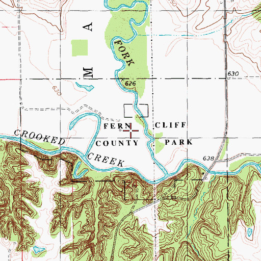 Topographic Map of West Fork Crooked Creek, IA