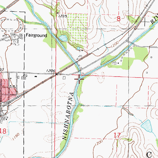 Topographic Map of West Fork West Nishnabotna River, IA