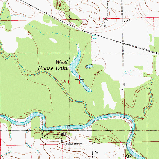 Topographic Map of West Goose Lake, IA