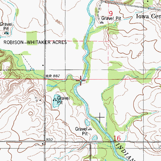 Topographic Map of West Indian Creek, IA