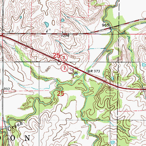 Topographic Map of West Jackson Creek, IA
